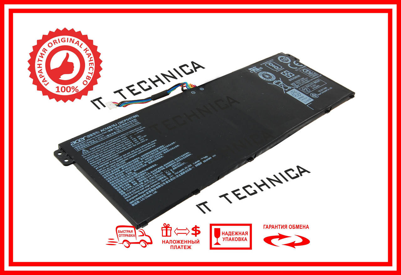 

Батарея ACER TG83-BA 3ICP5/57 AC14B13J AC14B18J AC14B3K AC14B8K KT.00403.024 11.31V 3115mAh ОРИГІНАЛ Тип2