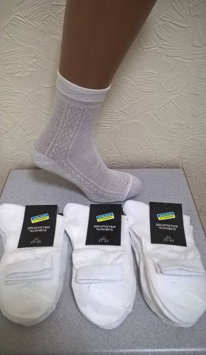 

Носки мужские классические летние сетка (белые)
