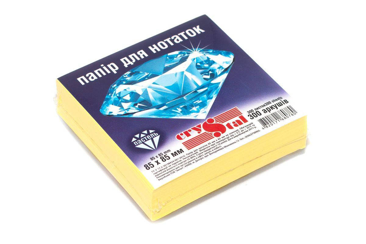 

Бумага для заметок 85ммх85мм, желтая - 300листов - CRYSTAL, 0780, Желтый