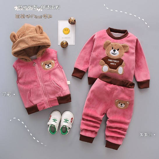 

Костюм-тройка Bear темно-розовый 1575, розмір 100