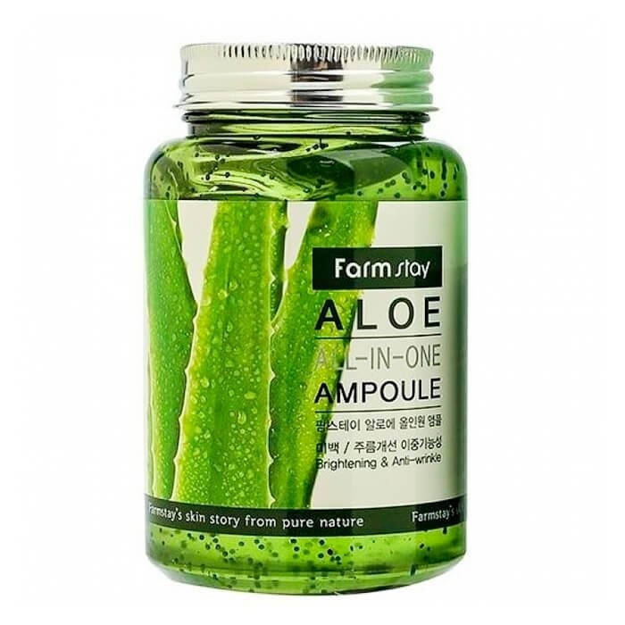 

Многофункциональная сыворотка для лица с алоэ farmstay aloe all in one ampoule 250 ml