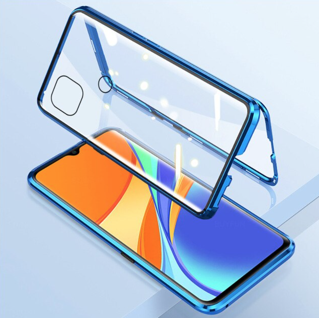 

Магнитный металл чехол FULL GLASS 360° для Xiaomi Redmi 9C /, Разные цвета