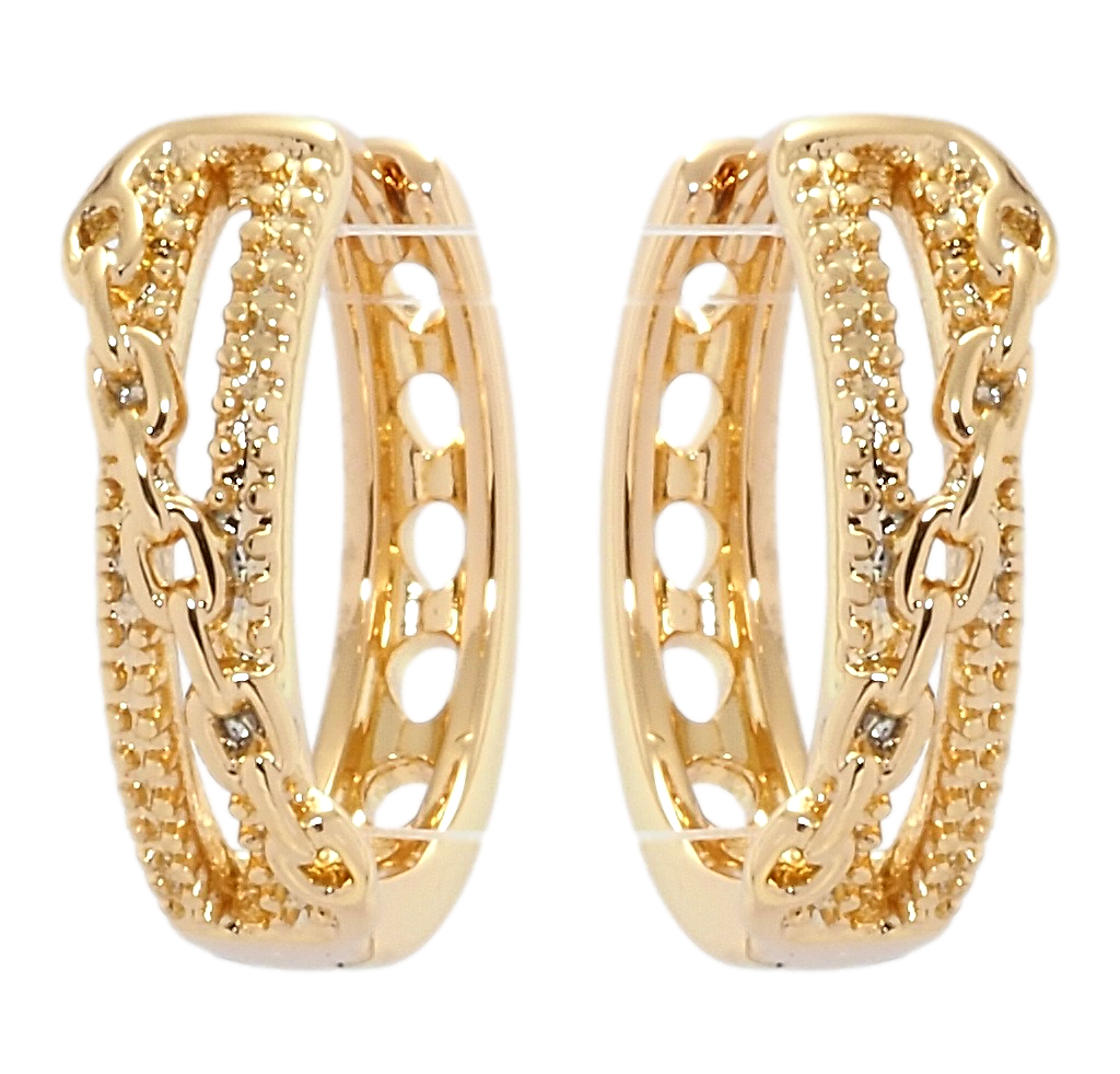 

Серьги Xuping Позолота 18K колечки "Декоративный орнамент с цепочкой"