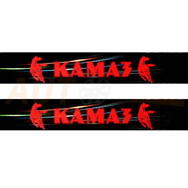 

Наклейки КАМАЗ на лобовое стекло 990×150 mm, 2 шт, Black & Red