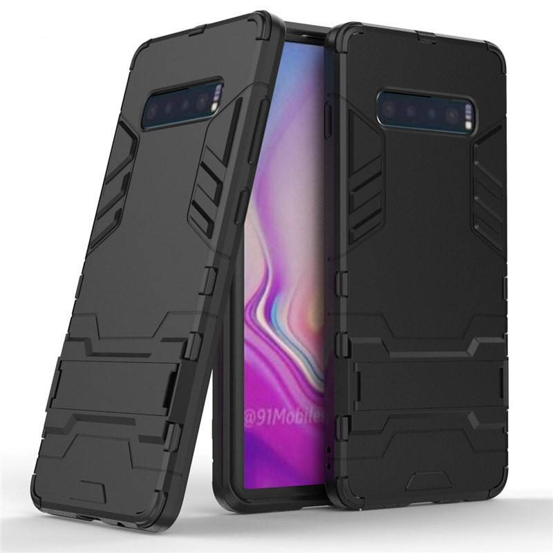 

PC + TPU чехол Metal armor для Samsung Galaxy S10 (6 цветов) чёрный