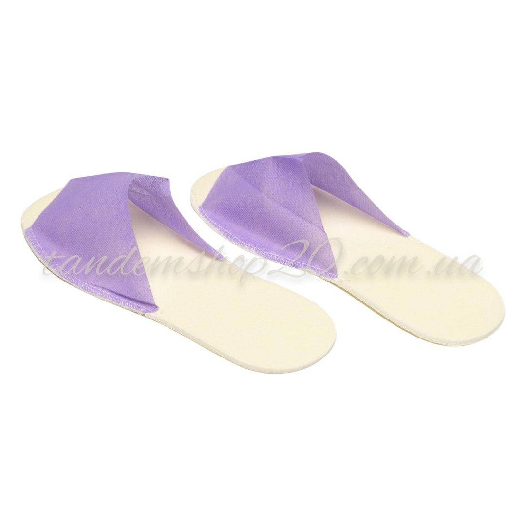 

Тапочки одноразовые для отелей, саун и салонов красоты, лиловые,  размер, 1 пара, Сиреневый