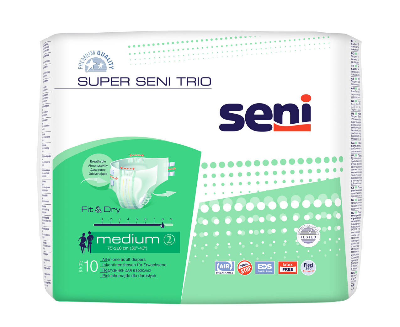 

Подгузники для взрослых SUPER SENI TRIO medium 10 шт 5900516691707
