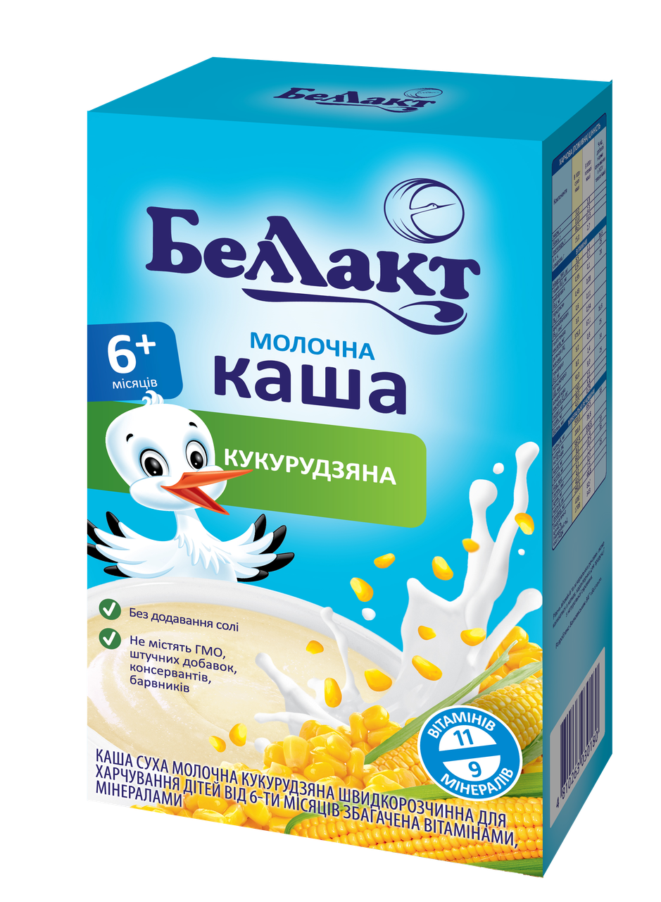

Каша Беллакт сухая молочная кукурузная с 6 месяцев 200 гр.