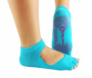 

Носки Для Йоги Yoga Socks с Открытыми Пальцами и Открытым Сводом голубой