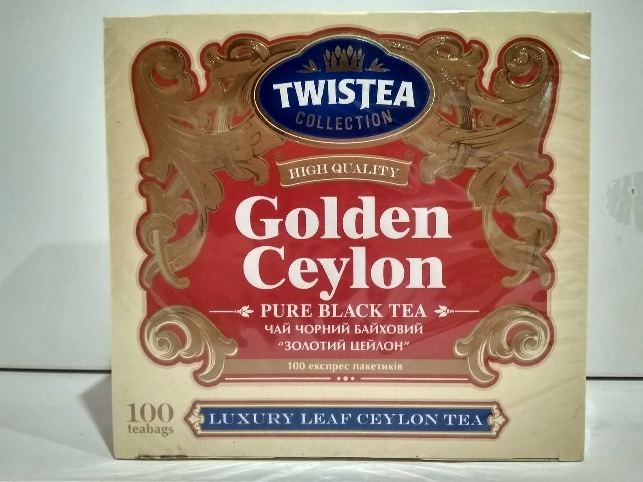 

Чай черный в пакетиках TwisTea Golden Ceylon Золотой Цейлон 100 шт по 1.7 г