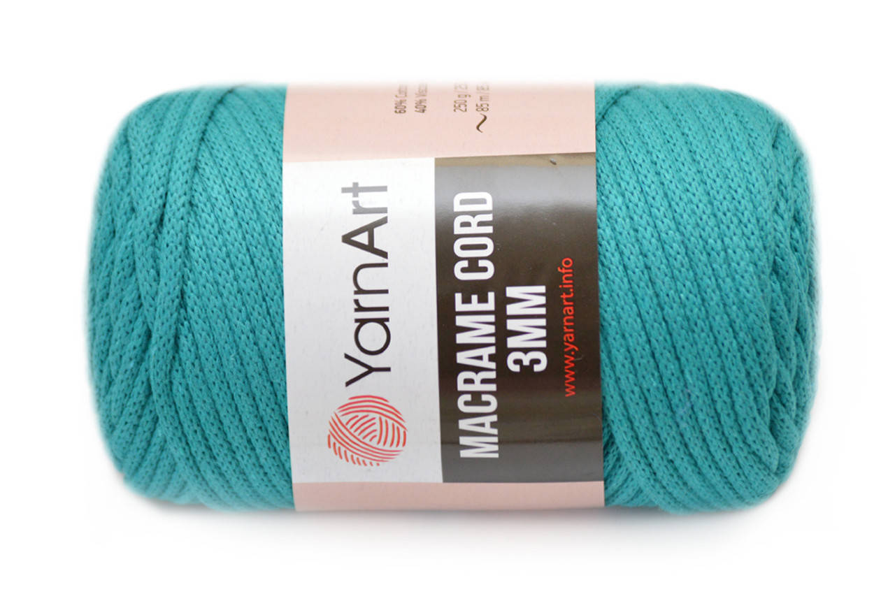 

YarnArt Macrame Cord 3mm, Темная бирюза №783, Голубой