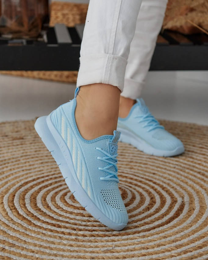 

Кроссовки летние текстильные сетчатые мокасины женские голубые 38-24.5