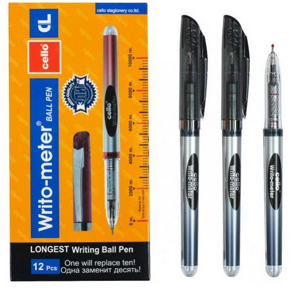 

Ручка шариковая масляная "Cello" серии "Writo-meter" 10 километров, черная