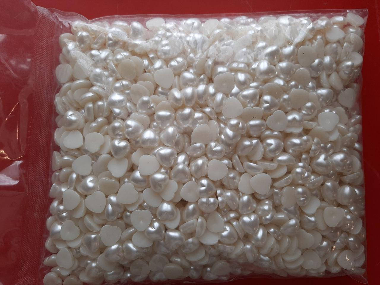 

Клеевые полубусины "Сердце" 12 мм 500 грамм