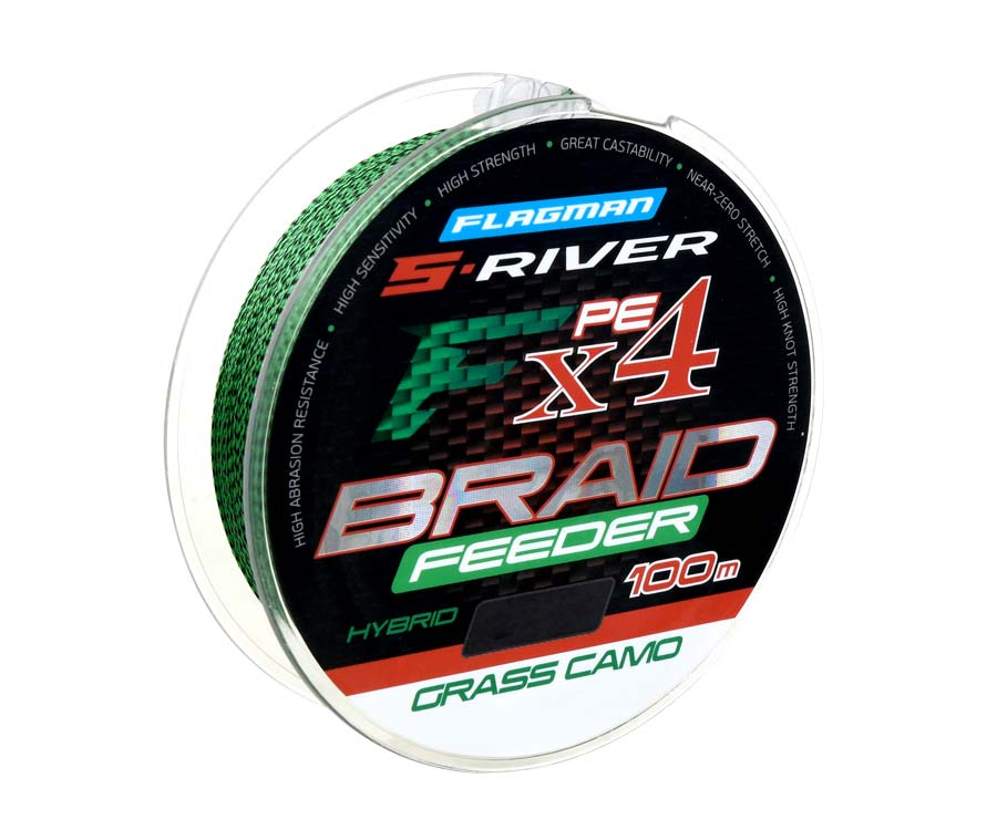 

Шнур Flagman S-River Feeder Braid X4 100м 0.14мм, Зелёный