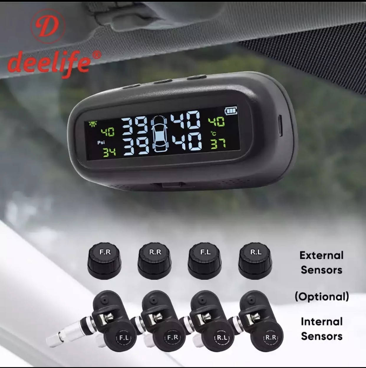 

Система контроля давления и температуры в шинах TPMS внутренние датчики