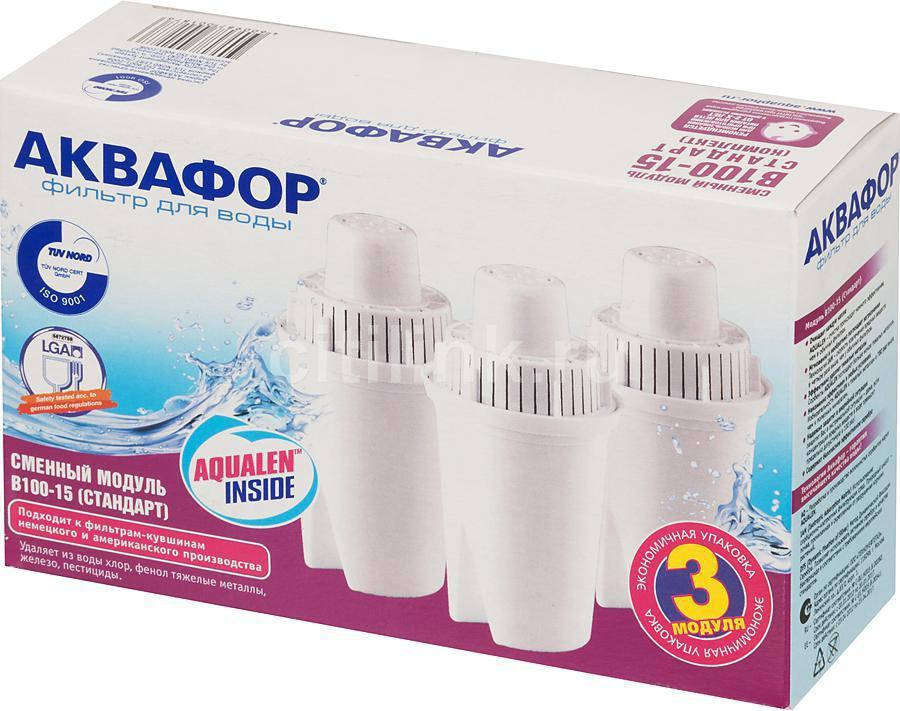 

Комплект картриджей для кувшина Аквафор стандарт B100-15 3 шт.