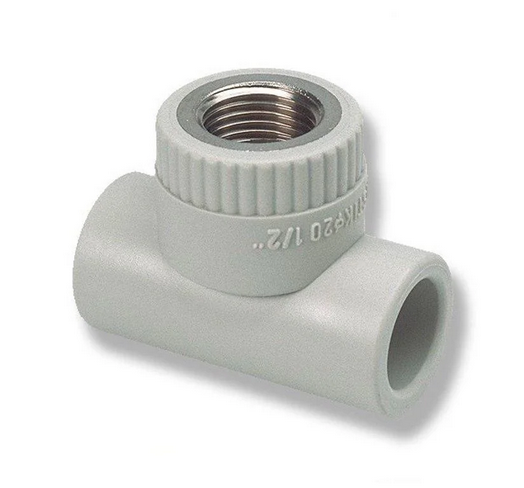 

ТРОЙНИК PP-R С ВНУТРЕННЕЙ РЕЗЬБОЙ 20х1/2"х20 evci, Серый