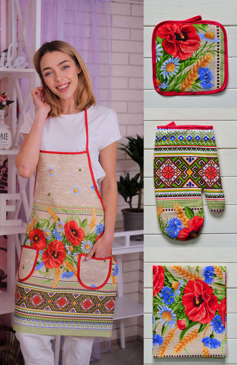 

Кухонный набор "Мак-колосок" 4в1