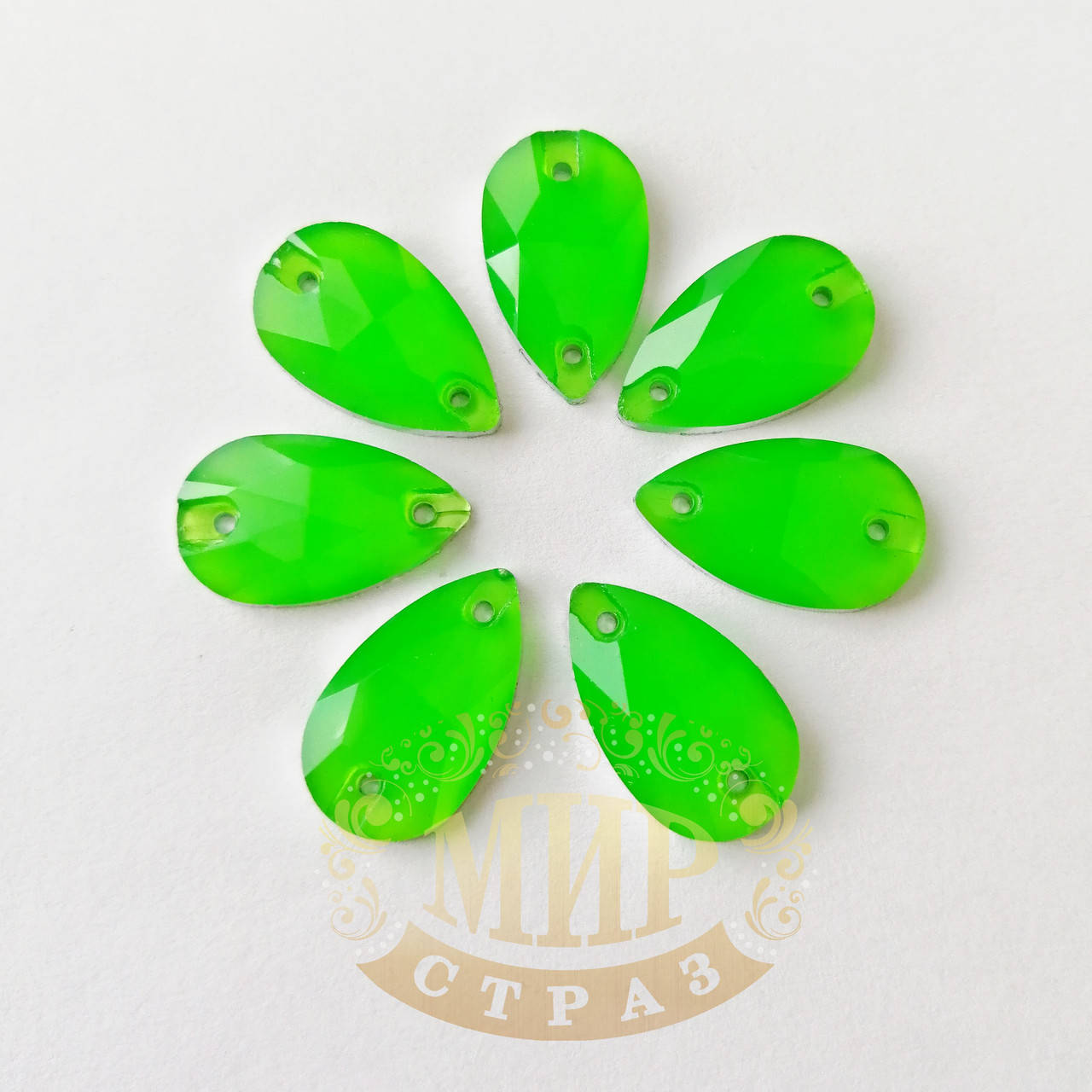 

Пришивные неоновые Капли, цвет Neon Green, размер 11х18мм*1шт