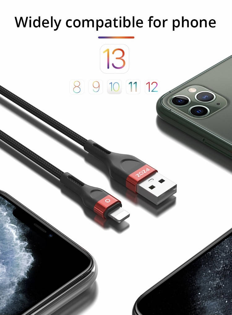 

USB-кабель для iPhone,скоростной зарядный кабель lighting,плетеный зарядный шнур для айфона, Черный