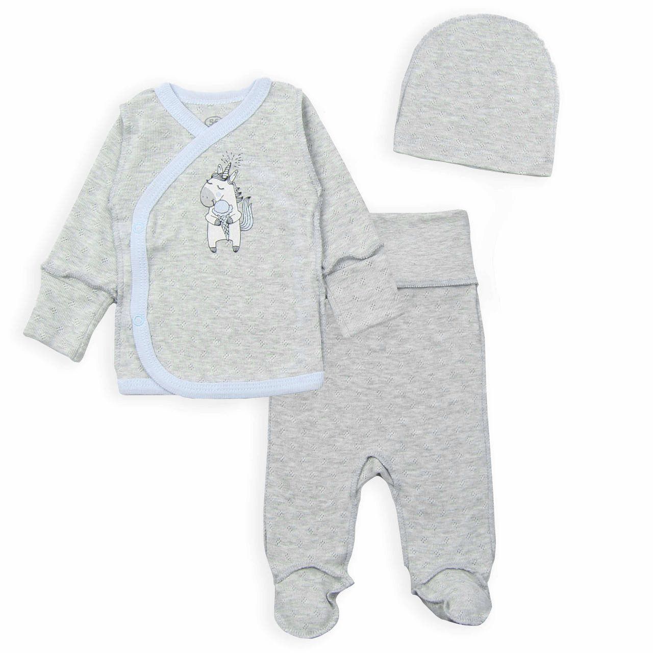 

Комплект ясельный Фламинго из трех предметов Блакитна стрічка, 50, Демисезонный