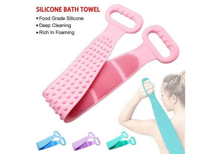 

Силіконова щітка для душу Silicon bath towel, Розовый