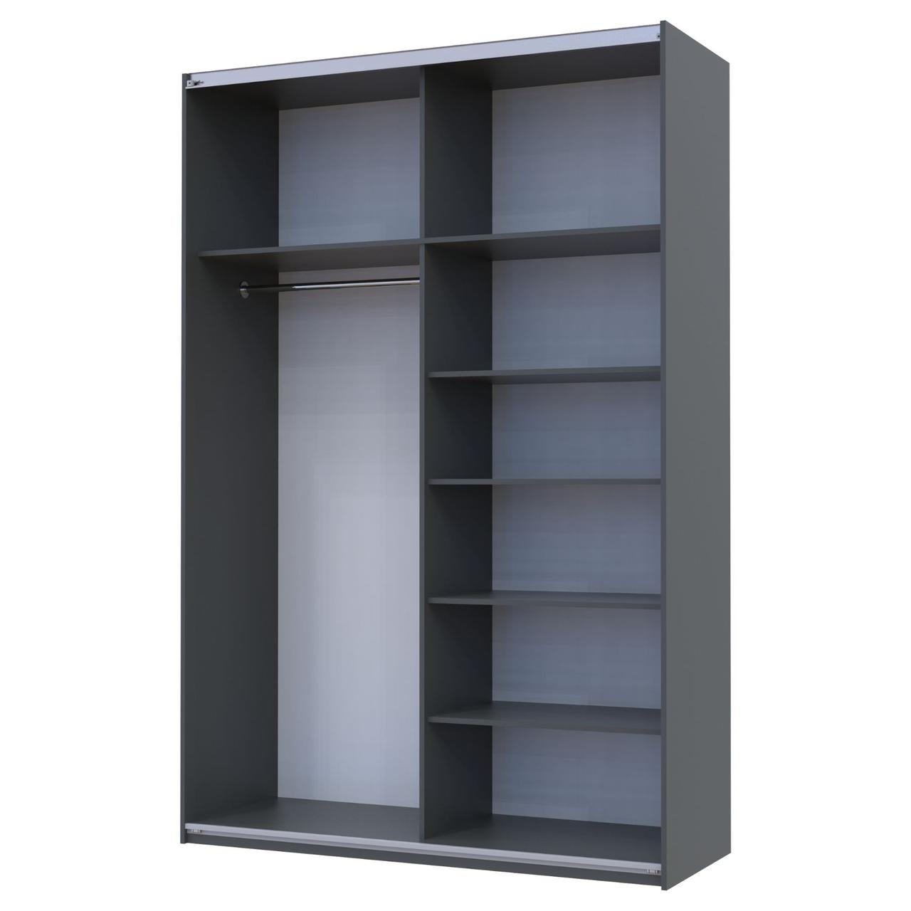 Шафа купе Doros G-Caiser Графіт 2 Дзеркала / 3 частини 160х60х240 (42005021) 2