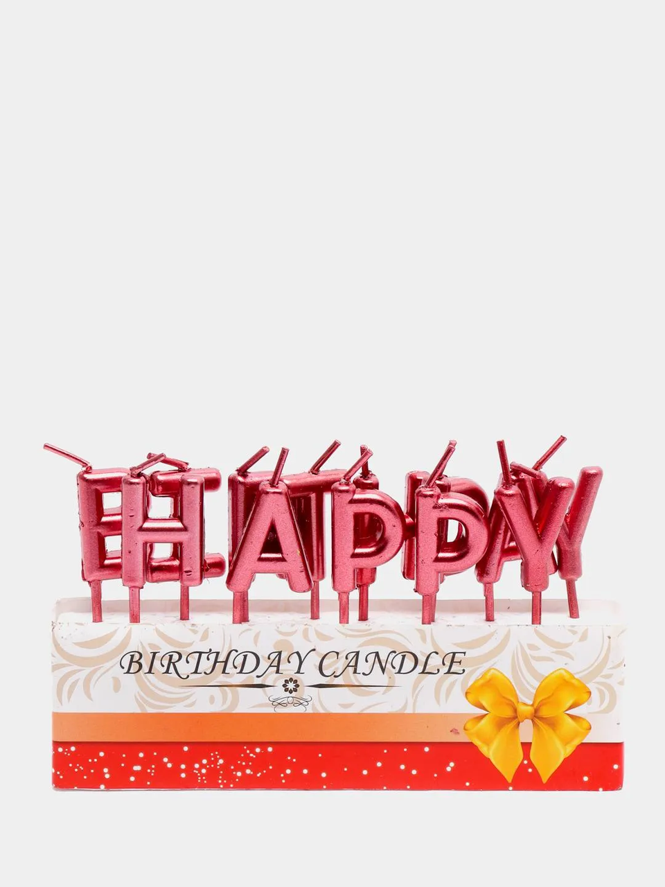 

Свечи-буквы "Happy Birthday" хром красный