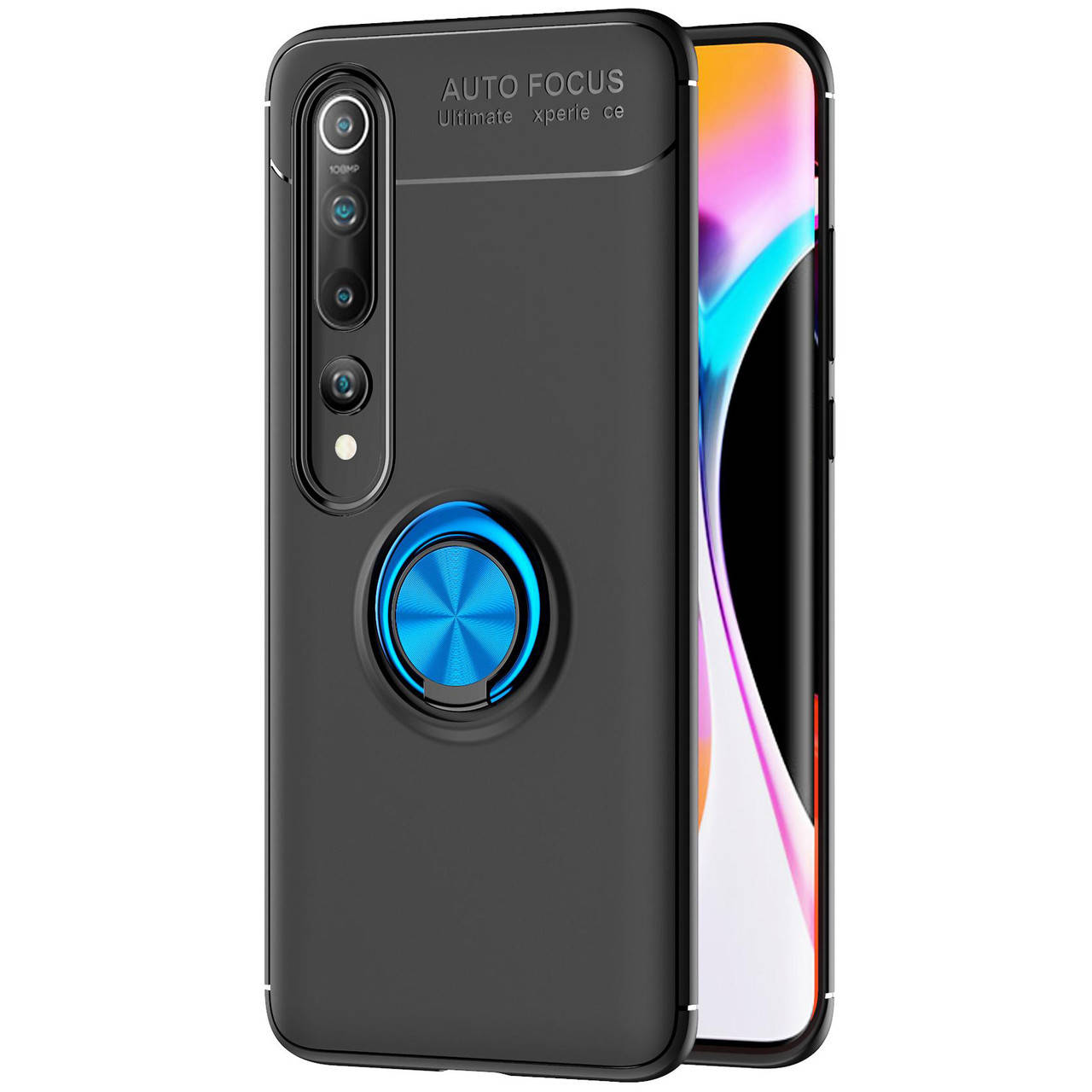 

Чехол под магнитный держатель для Xiaomi Mi 10 / Mi 10 Pro (Черный / Синий)