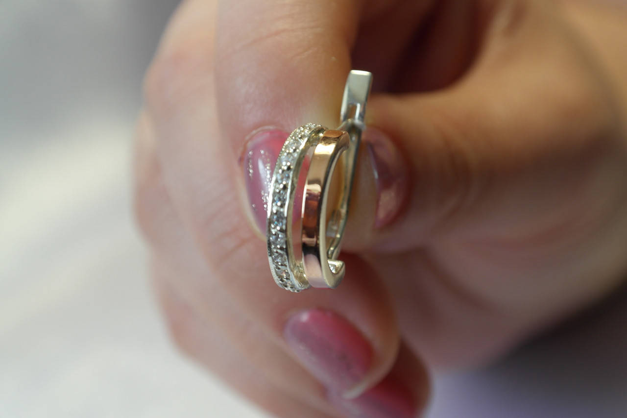 

Серьги из серебра 925 с золотыми вставками