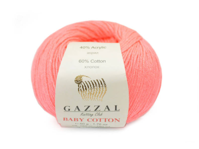 

Gazzal Baby Cotton, Светлый коралл №3460, Розовый