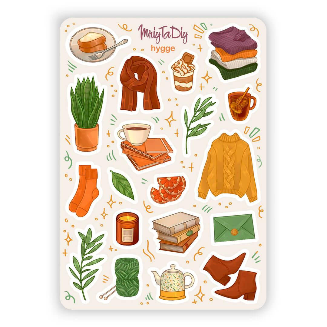 

Сет наклеек MriyTaDiy Hygge 10.5 х 14.8 см, Бежевый