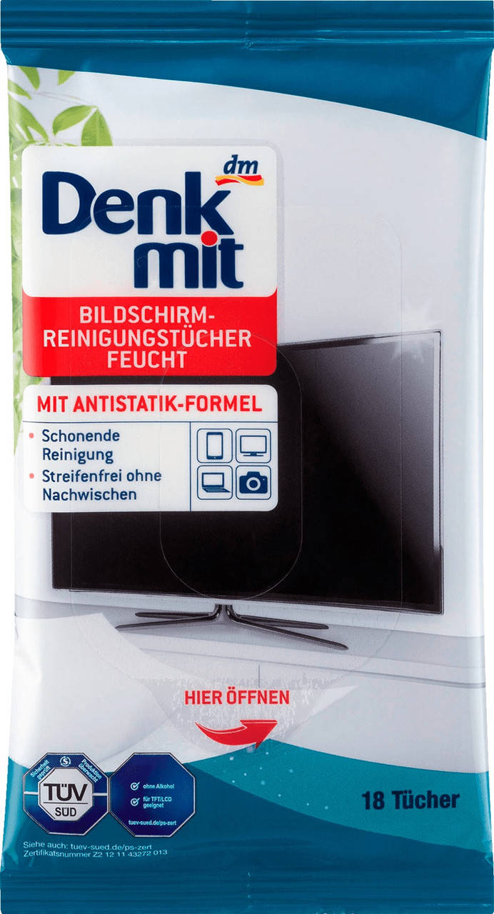 

Влажные салфетки для чистки экрана Denkmit, 18 шт (Германия)