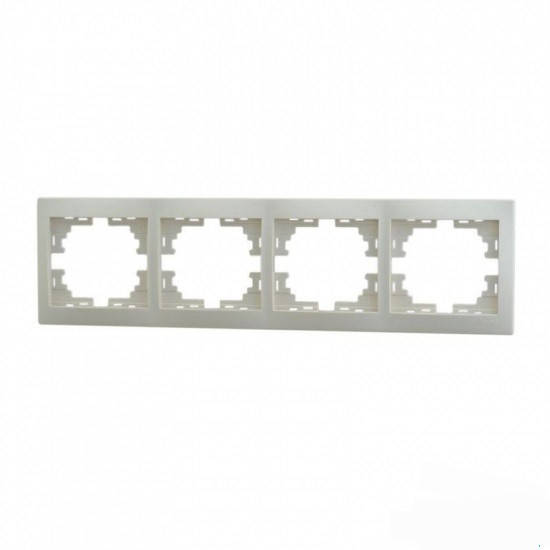 

Рамка четверная горизонтальная Lezard Mira крем 701-0300-149