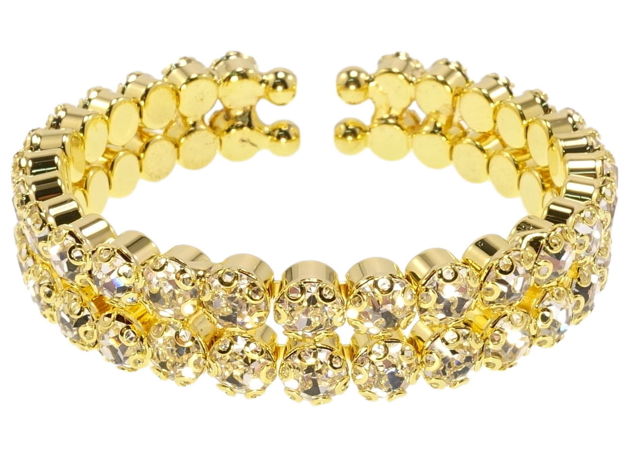 

Браслет "Двойная дорожка кристаллов" ø 5,5см х 13мм, свободный размер