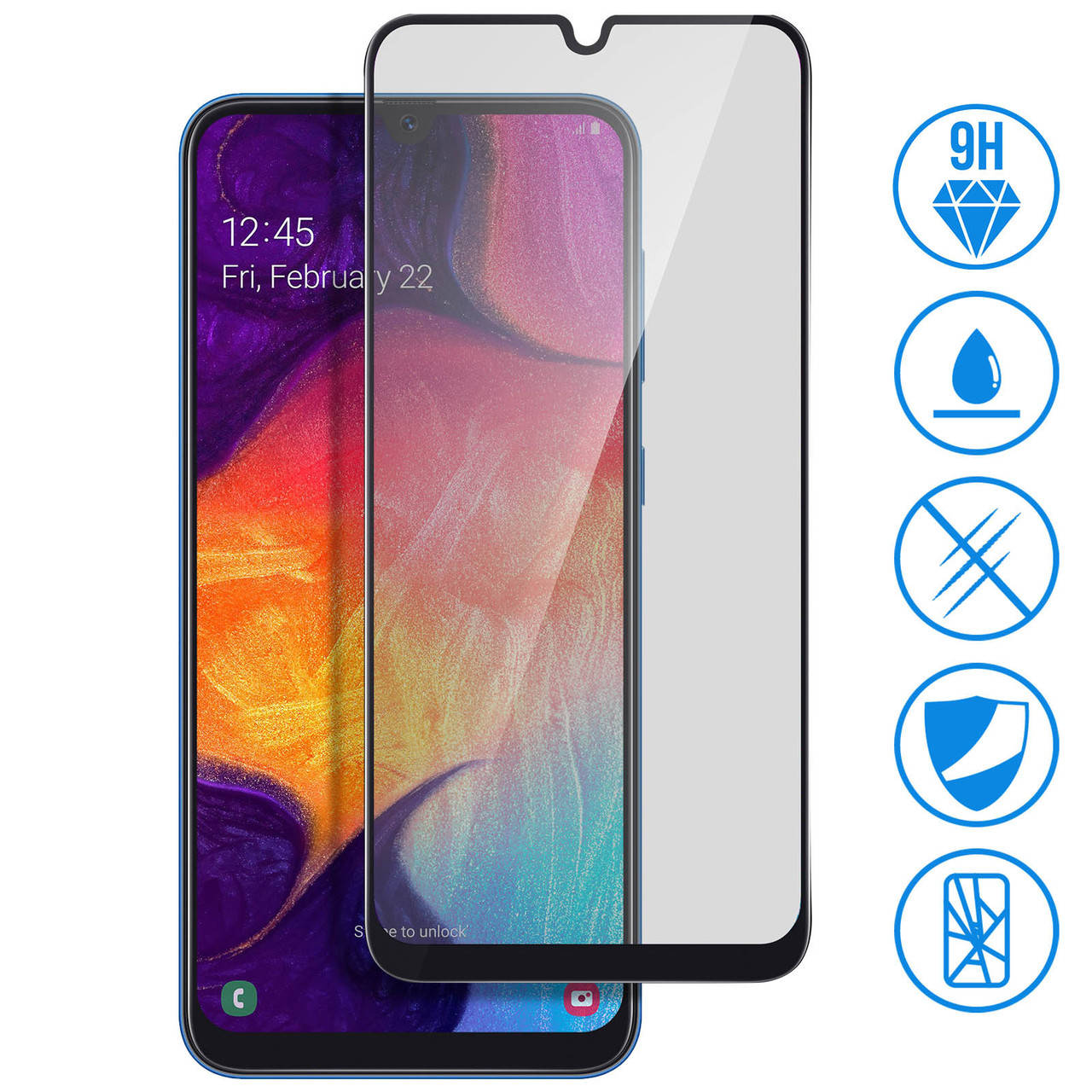 

Защитное стекло Samsung A305, A307, A505, M305, M307 Galaxy A30, A30s, A50, M30, M30s (2.5D) Full Glue, Black