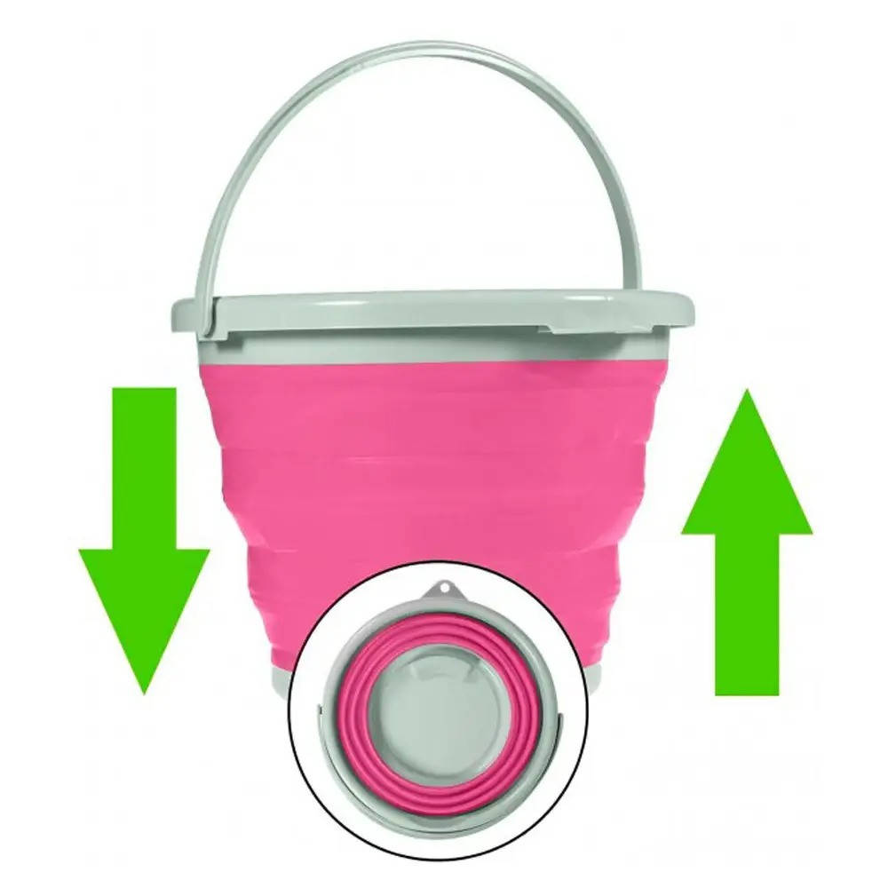 

Складное силиконовое ведро 10 л Collapsible Bucket / Компактное походное ведро Розовый