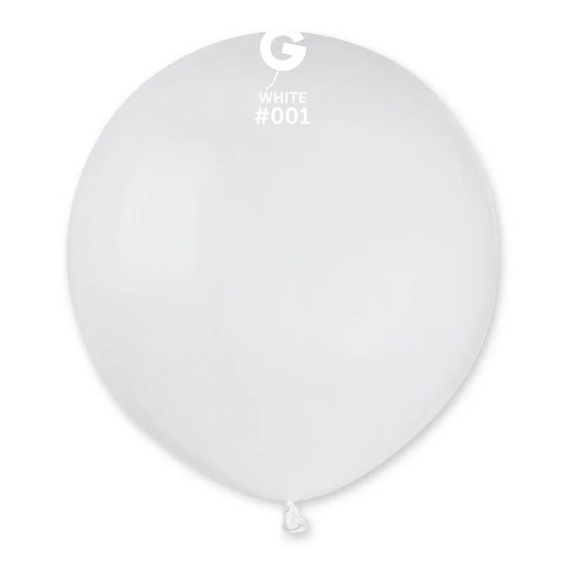 

Латексный воздушный шар 19’’ (48см) WHITE (#001) GEMAR, Белый