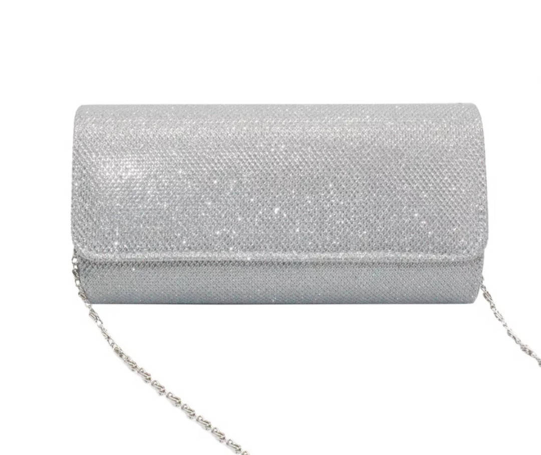 

Клатч вечерний женский модный серебристый