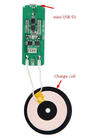 

Беспроводная зарядка универсальная модуль плата USB с катушкой QI для айфон андроид