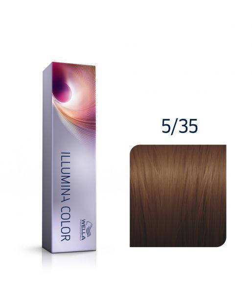 

Краска для волос Wella Professionals Illumina Color 5/35 - Светло-коричневый золотисто-махагоновый