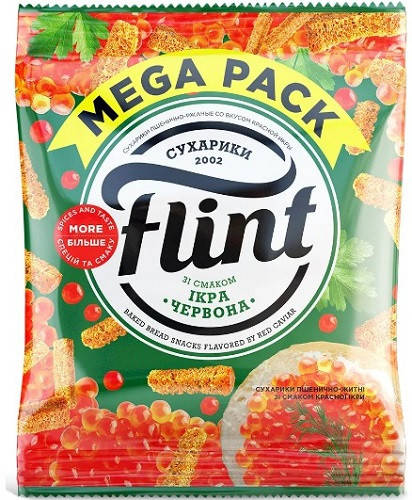 

Сухарики пшенично-ржаные со вкусом "Красная Икра" Flint 110г