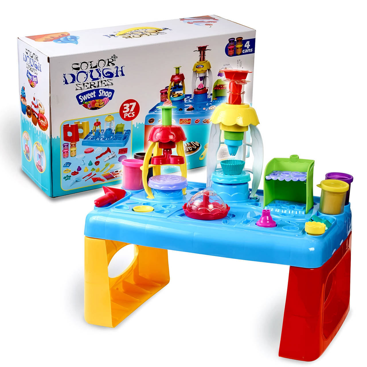 

Игровой набор для лепки "Фабрика пирожных". Набор из пластилина для изготовления пирожных.Подарок для ребенка., Разные цвета