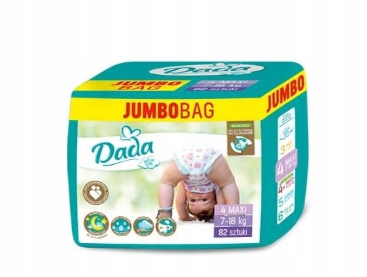

Подгузники детские DADA EXTRA SOFT junior 4 JUMBO BAG, 82 ШТ.