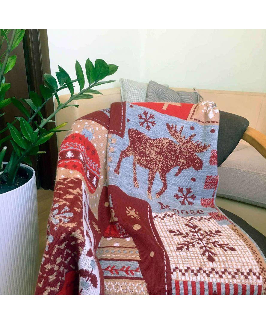 

Новогодний плед Подарки 130х170, Разные цвета