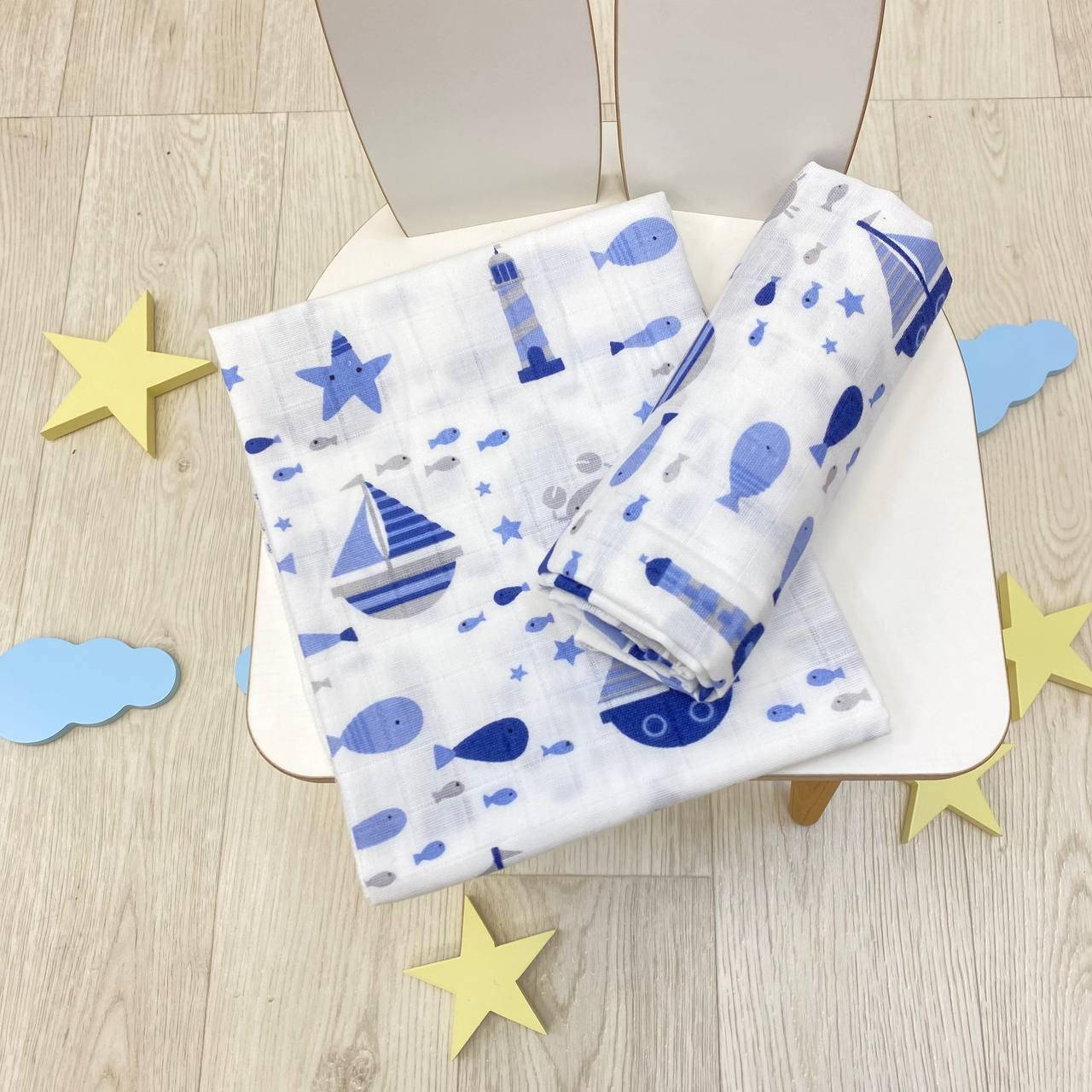 

Пеленка детская муслин двухслойный 80*100 см МП-275, Разные цвета