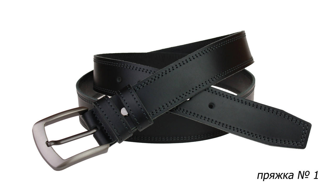 

Ремень кожаный джинсовый двойная строчка SULLIVAN RMK-51(8) 115-150 см черный