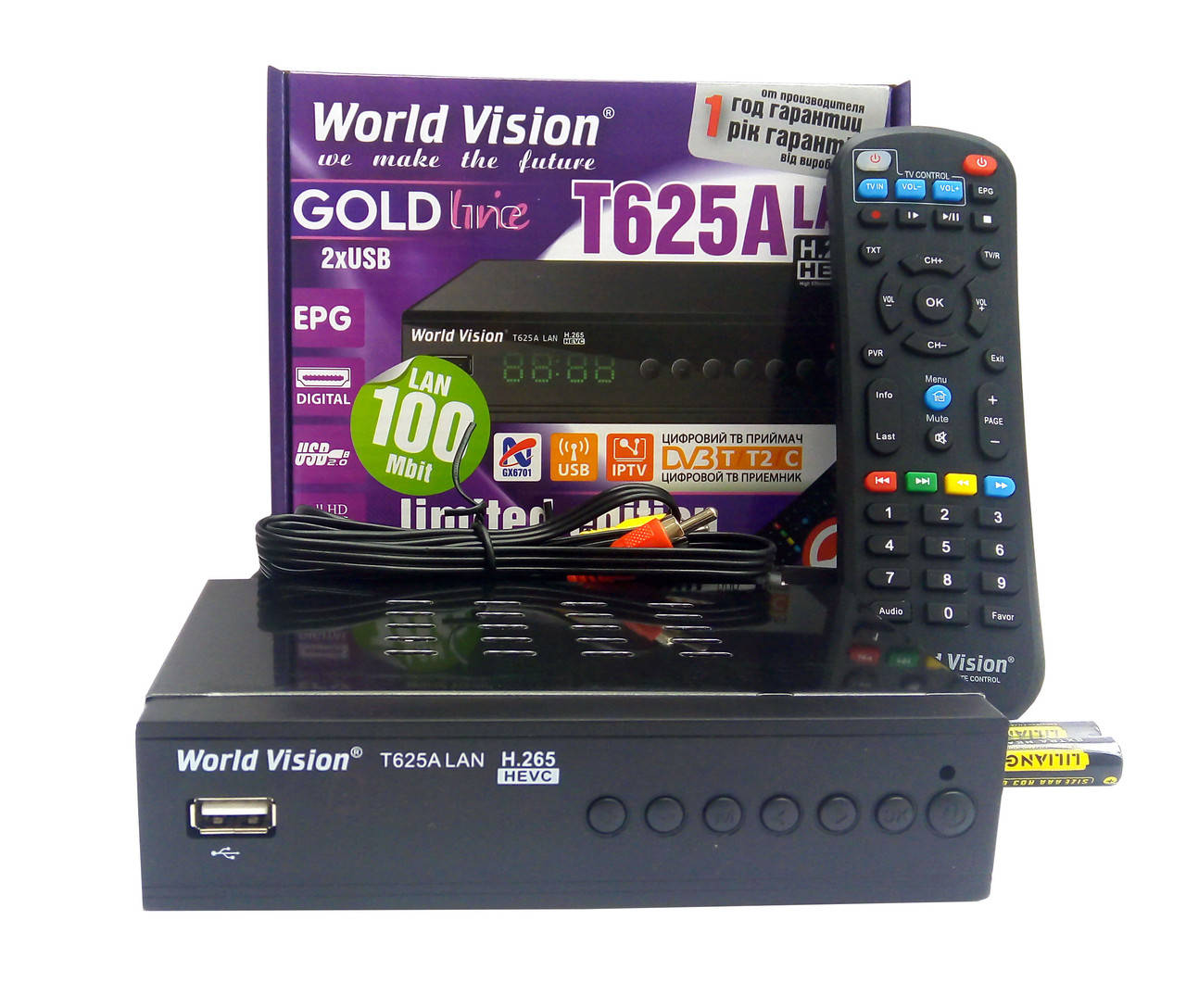 

Т2 ресивер тюнер T2 World Vision T625A LAN + прошивка + IPTV каналы