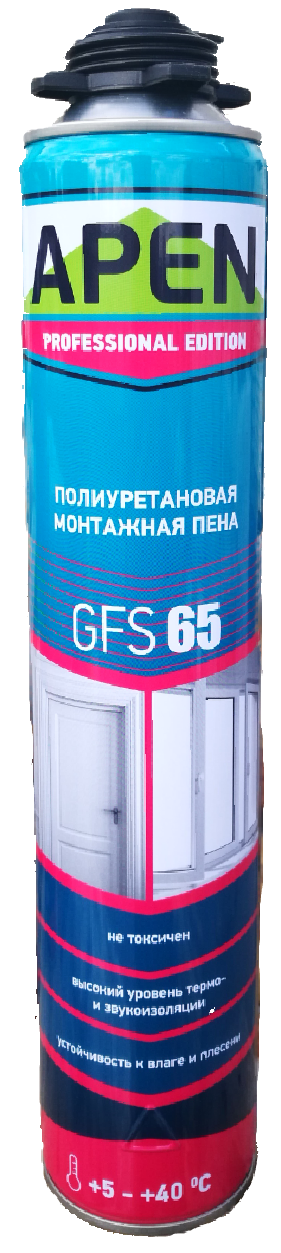 

Піна монтажна APEN GFS 65, 780мл/911гр. пістолетна професійна